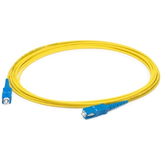 Picture of AddOn 67m SC (Male) to SC (Male) Straight Yellow OS2 Simplex Fiber OFNR (Riser-Rated) Patch Cable