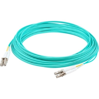 Picture of AddOn 40m LC (Male) to LC (Male) Straight Aqua OM4 Duplex LSZH Fiber Patch Cable