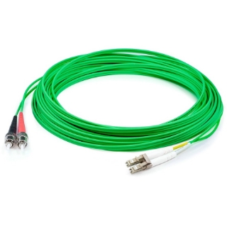 Picture of AddOn 9m LC (Male) to ST (Male) Green OM1 Duplex Plenum-Rated Fiber Patch Cable