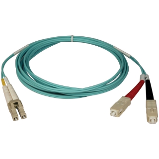 Picture of Tripp Lite 10M 10Gb Duplex Multimode 50/125 OM3 LSZH Fiber Optic Patch Cable LC/SC Aqua 33' 33ft 10 Meter