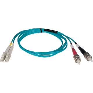 Picture of Tripp Lite 5M 10Gb Duplex Multimode 50/125 OM3 LSZH Fiber Optic Patch Cable LC/ST Aqua 16' 16ft 5 Meter