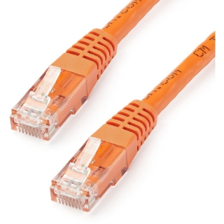 Picture of StarTech.com 15ft CAT6 Ethernet Cable - Orange Molded Gigabit - 100W PoE UTP 650MHz - Category 6 Patch Cord UL Certified Wiring/TIA