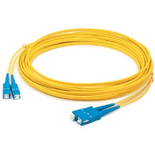 Picture of AddOn 51m SC (Male) to SC (Male) Straight Yellow OS2 Duplex Plenum Fiber Patch Cable