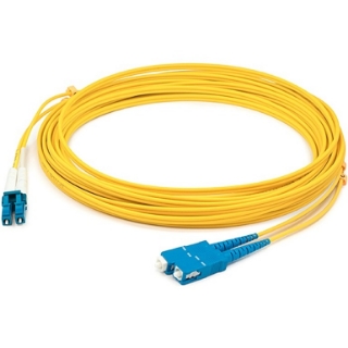 Picture of AddOn 43m LC (Male) to SC (Male) Straight Yellow OS2 Duplex LSZH Fiber Patch Cable