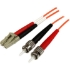 Picture of StarTech.com 1m Fiber Optic Cable - Multimode Duplex 50/125 - OFNP Plenum - LC/ST - OM2 - LC to ST Fiber Patch Cable