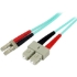 Picture of StarTech.com 1m Fiber Optic Cable - 10 Gb Aqua - Multimode Duplex 50/125 - LSZH - LC/SC - OM3 - LC to SC Fiber Patch Cable