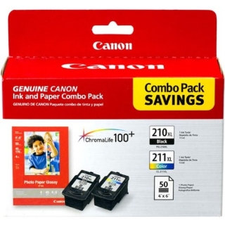 Picture of Canon PG-210/CL-211 XL Original Ink Cartridge/Paper Kit - Combo Pack - Black