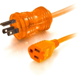 Picture of C2G 25ft 16AWG Hospital Grade Power Extension Cable (NEMA 5-15P to NEMA 5-15R) - Orange