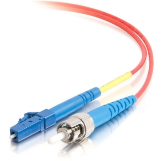 Picture of C2G-1m LC-ST 9/125 OS1 Simplex Singlemode Fiber Optic Cable (Plenum-Rated) - Red