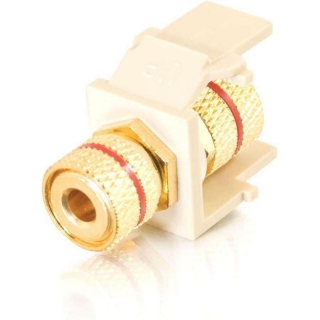 Picture of C2G Snap-In Red Banana Jack F/F Keystone Insert Module - White