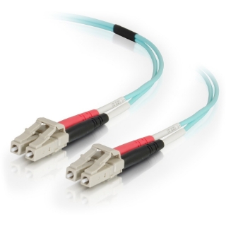 Picture of C2G 3m LC-LC 50/125 Duplex Multimode OM4 Fiber Cable - Aqua - 10ft