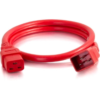 Picture of C2G 2ft 12AWG Power Cord (IEC320C20 to IEC320C19) -Red