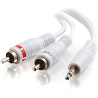 Picture of C2G 12ft One 3.5mm Stereo Male to Two RCA Stereo Male Audio Y-Cable - White