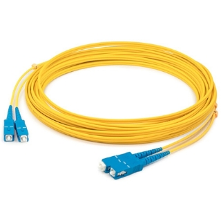 Picture of AddOn 50m SC (Male) to SC (Male) Straight Yellow OS2 Duplex LSZH Fiber Patch Cable