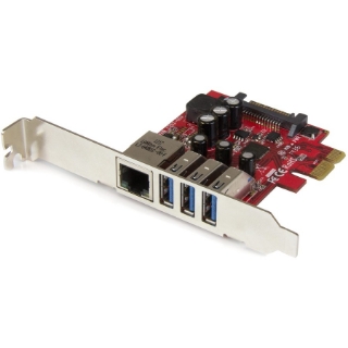 Picture of StarTech.com 3 Port PCI Express USB 3.0 Card + Gigabit Ethernet