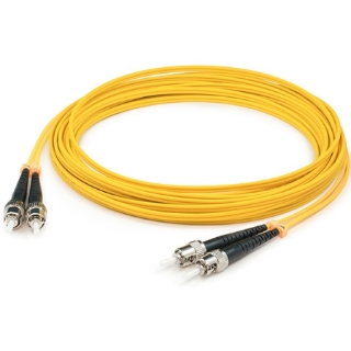 Picture of AddOn 4m ST (Male) to ST (Male) Yellow OS2 Duplex Fiber OFNR (Riser-Rated) Patch Cable