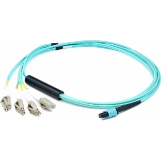 Picture of AddOn 3m MPO (Female) to 8xLC (Male) 8-Strand Aqua OM3 Fiber Fanout Cable