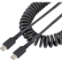 Picture of StarTech.com 20in (50cm) USB C Charging Cable, Coiled Heavy Duty Fast Charge & Sync USB-C Cable, High Quality USB 2.0 Type-C Cable, Black