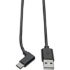 Picture of Tripp Lite USB 2.0 Hi-Speed Cable A to USB Type C USB C M/M Right-Angle 6ft 6'