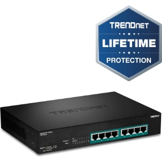 Picture of TRENDnet 8-Port Gigabit Full Power Poe+ Switch; 8 x Gigabit PoE+ Ports; 240W Power Budget; 16Gbps Switching Capacity; Rack Mountable; Ethernet Network Switch; Metal; Lifetime Protection; TPE-TG80F