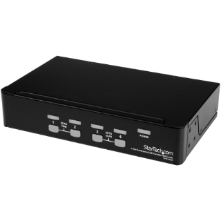 Picture of StarTech.com 4 Port 1U Rackmount USB PS/2 KVM Switch with OSD