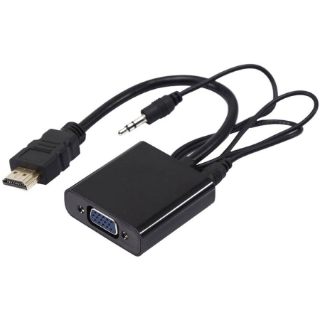 Picture of Axiom HDMI Male to VGA Female Adapter with Audio (Black)