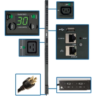 Picture of Tripp Lite PDU Monitored 24 Outlets 208/240V 5.8kW LX Platform L6-30P 0URM