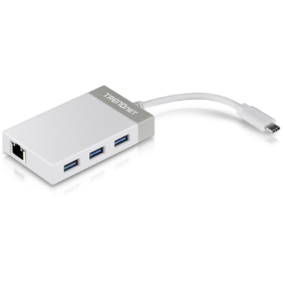 Picture of TRENDnet USB-C to Gigabit Adapter Hub, 12.7 cm (5) for Windows, Mac OS, MacBook and Surface Pro, TUC-ETGH3