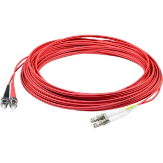 Picture of AddOn 1m LC (Male) to ST (Male) Red OM1 Duplex Plenum-Rated Fiber Patch Cable