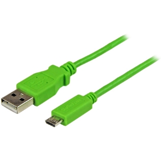 Picture of StarTech.com 1m Green Mobile Charge Sync USB to Slim Micro USB Cable for Smartphones and Tablets - A to Micro B M/M