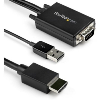 Picture of StarTech.com 6ft VGA to HDMI Converter Cable with USB Audio Support - 1080p Analog to Digital Video Adapter Cable - Male VGA to Male HDMI