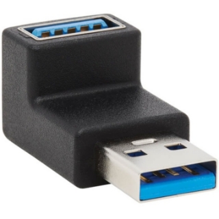 Picture of Tripp Lite USB 3.0 SuperSpeed Adapter - USB-A to USB-A, M/F, Up Angle, Black