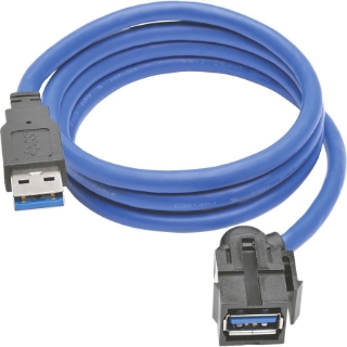 Picture of Tripp Lite 3ft USB 3.0 Superspeed Keystone Jack Type-A Extension Cable M/F