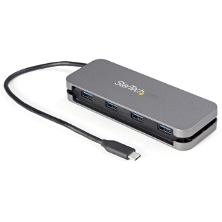 Picture of StarTech.com 4 Port USB C Hub - 4x USB-A - 5Gbps USB 3.0 Type-C Hub (USB 3.2/3.1 Gen 1) - Bus Powered - 11" Long Cable w/ Cable Management