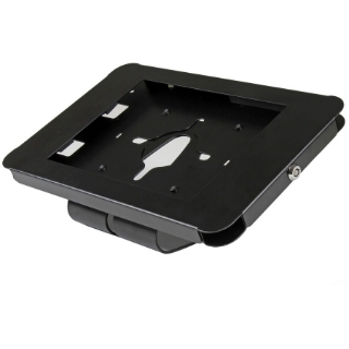 Picture of StarTech.com Secure Tablet Stand - Security lock protects your tablet from theft and tampering - Easy to mount to a desk / table / wall or directly to a VESA compatible monitor mount - Supports iPad and other 9.7" tablets - Steel Construction - Thread the tablet's charge cable through the bottom of the holder