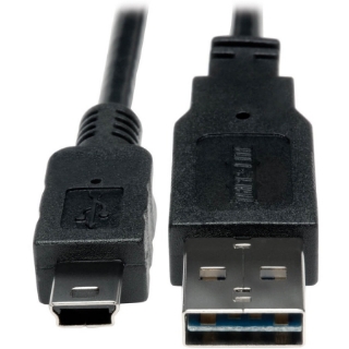 Picture of Tripp Lite 1ft USB 2.0 High Speed Converter Adapter Cable Reversible A to 5Pin Mini B M/M