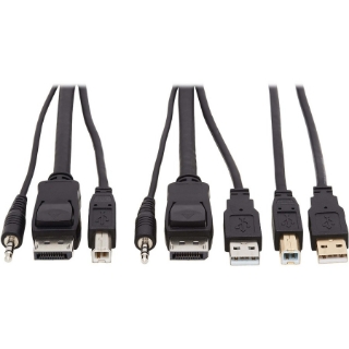 Picture of Tripp Lite DisplayPort KVM Cable Kit 4K USB 3.5mm Audio 3xM/3xM USB M/M 6ft