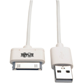 Picture of Tripp Lite 3ft USB/Sync Charge Cable 30-Pin Dock Connector for Apple White 3'