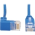 Picture of Tripp Lite Cat6 Ethernet Cable Down Right Angled Slim Molded M/M Blue 2ft