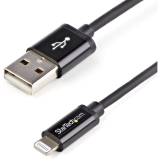 Picture of StarTech.com 2m (6ft) Long Black Apple&reg; 8-pin Lightning Connector to USB Cable for iPhone / iPod / iPad