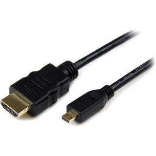 Picture of StarTech.com 3ft Micro HDMI to HDMI Cable with Ethernet, 4K High Speed Micro HDMI Type-D Device to HDMI Monitor Adapter/Converter Cord