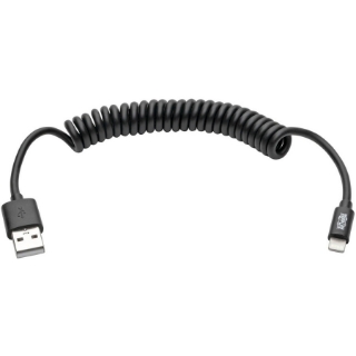 Picture of Tripp Lite 4ft Lightning USB/Sync Charge Coiled Cable for Apple Iphone / Ipad Black 4'