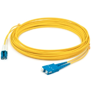 Picture of AddOn 82m LC (Male) to SC (Male) Straight Yellow OS2 Duplex Plenum Fiber Patch Cable