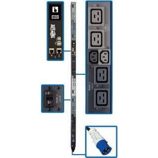 Picture of Tripp Lite PDU 3-Phase Monitored 12 C19 6 C13 208/240V 60A 16.2kW Blue 0U