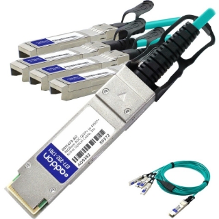 Picture of AddOn IBM 00YL673 Compatible TAA Compliant 40GBase-AOC QSFP+ to 4xSFP+ Active Optical Cable (850nm, MMF, 5m)