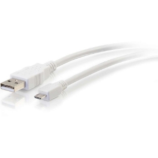 Picture of C2G 1ft USB 2.0 A to Micro-USB B Cable White - 1' USB Cable