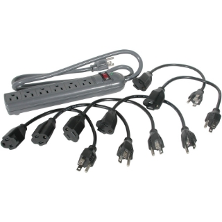 Picture of C2G 6-Outlet Surge Suppressor with (6) 1ft Outlet Saver Power Extension Cords