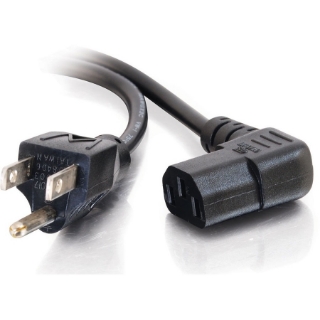 Picture of C2G 10ft 18 AWG Universal Right Angle Power Cord (NEMA 5-15P to IEC320C13R)