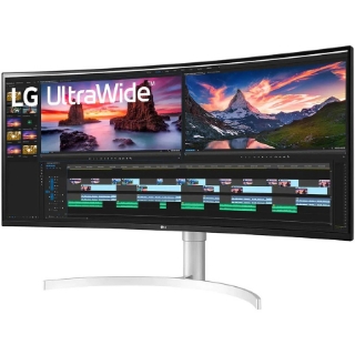 Picture of LG Ultrawide 38BN95C-W 38" UW-QHD+ Curved Screen Gaming LCD Monitor - 21:9 - Textured Black, Textured White, Silver