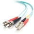 Picture of C2G 1m LC-ST 10Gb 50/125 Duplex Multimode OM3 Fiber Cable - Aqua - 3ft